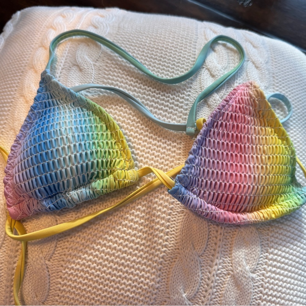 Shein Colorful Tie-Dye Bikini Top-Size M